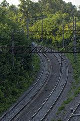 Fototapeta na wymiar railway tracks, high-speed rail Railway pointwork