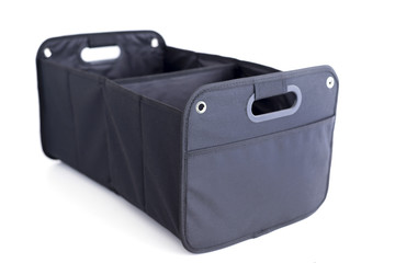 Insulated food delivery bag basket isolated on white