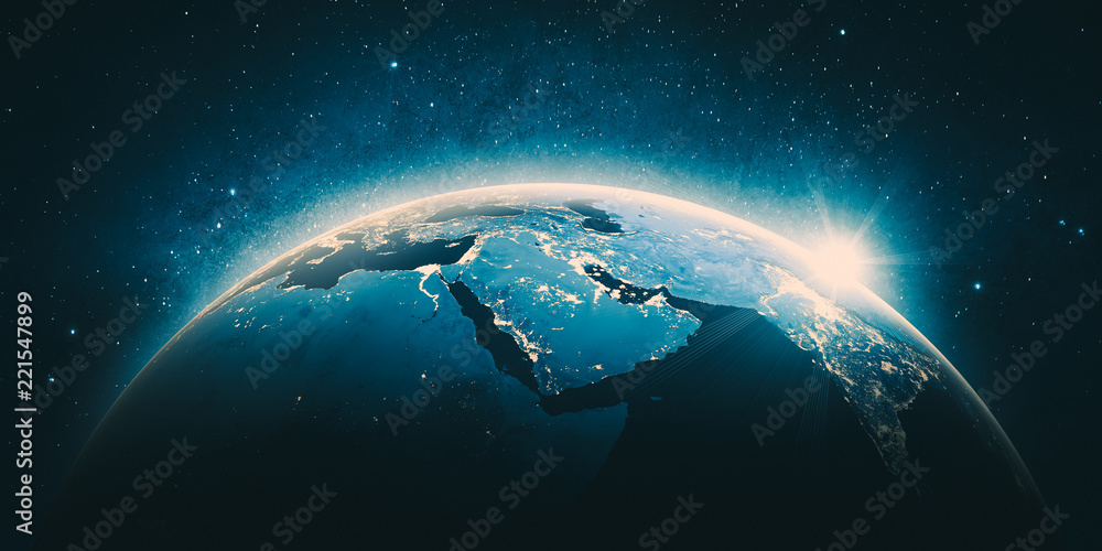 Poster middle east from space. elements of this image furnished by nasa