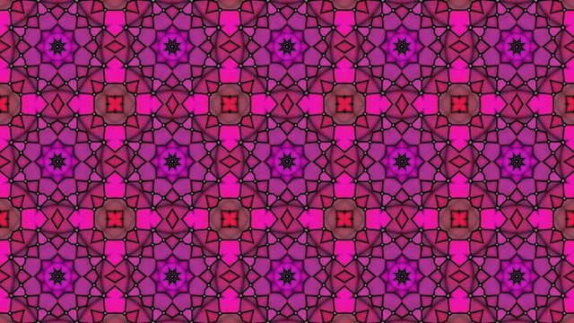 multicolored three-dimensional pattern from star figures slowly moving. abstract kaleidoscope background. 3D rendering