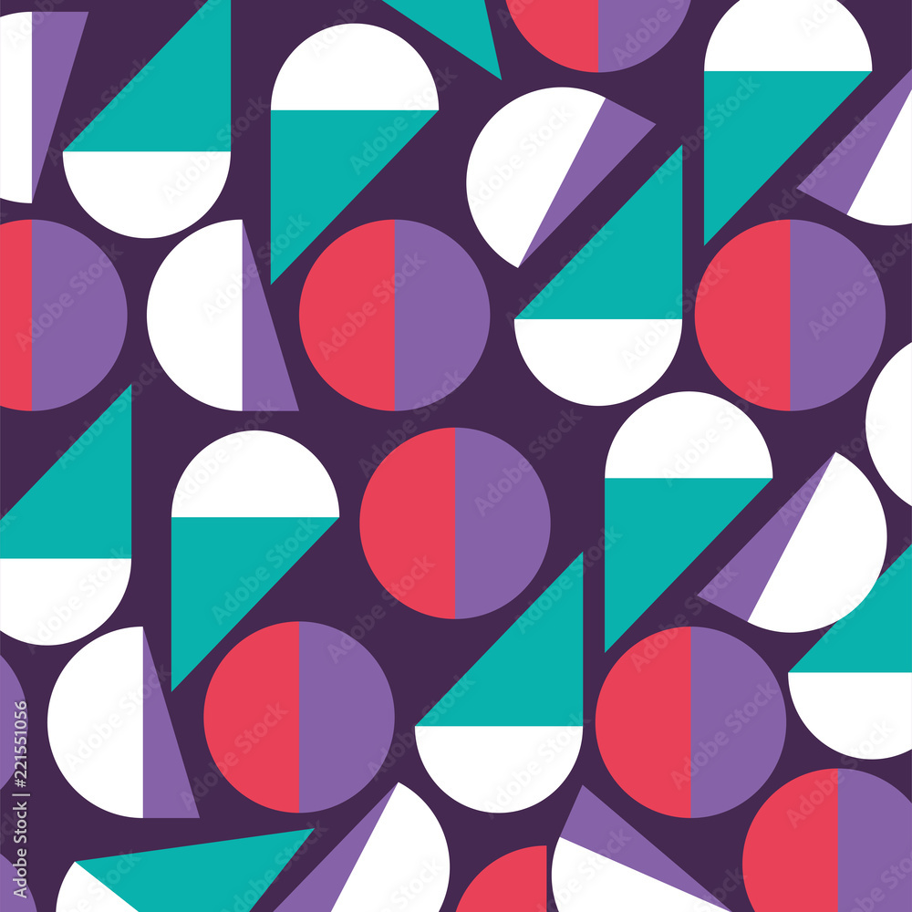 Poster geometric figures and colors pattern background