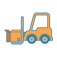 forklift vehicle with boxes