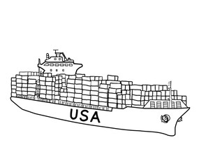 Cargo Ship Freight Transportation USA