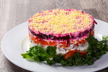 Russian herring salad