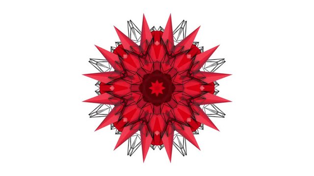 three-dimensional pattern of star figures slowly moving. abstract kaleidoscope background. 3D rendering