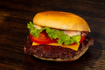 Tasty hot burger