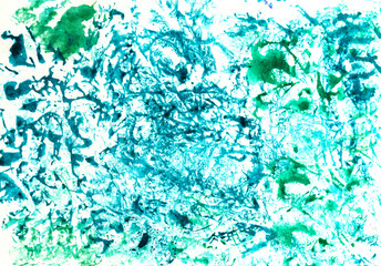 Creative texture for design. Vibrant hand painted watercolor background. Handmade overlay. Decorative colorful textured paper. Hand drawn bright artistic painting with blots.