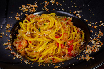 Spaghetti with crab meat