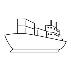 Obraz premium cargo ship isolated icon