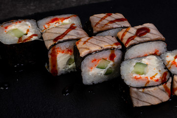 Japanese roll with salmon