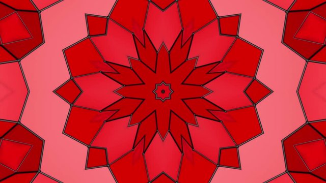 three-dimensional pattern of star figures slowly moving. abstract kaleidoscope background. 3D rendering