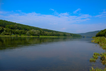 Fototapeta na wymiar The mountain river. River Dniester, Ukraine