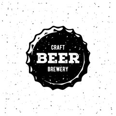Craft Beer Brewery Cap White. Vector Illustration