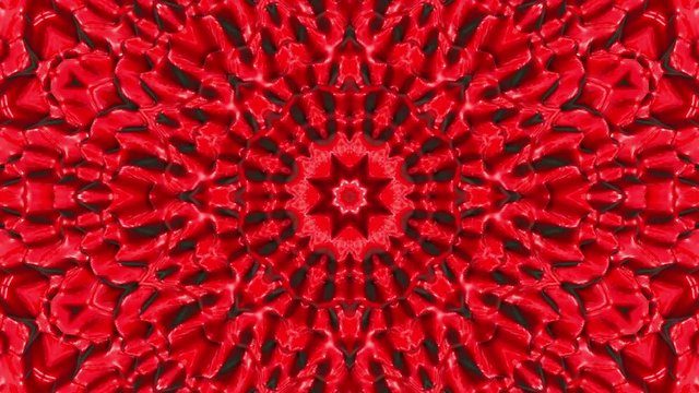 three-dimensional pattern of star figures slowly moving. abstract kaleidoscope background. 3D rendering