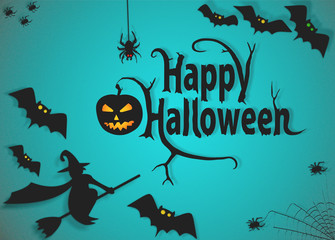 Halloween Blue Background With Text