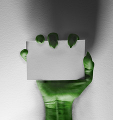 Halloween Green Hand Monster Realistic  No Text Square