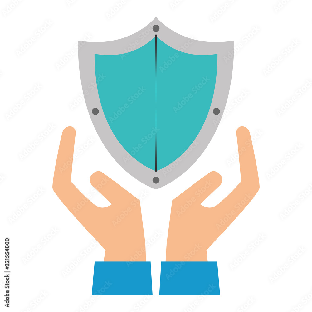 Poster shield guard security with hands