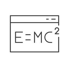 E = MC in window icon, online education concept