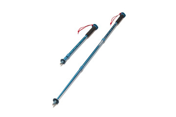 Trekking poles on white background