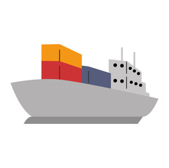 cargo ship isolated icon