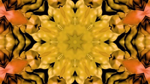 three-dimensional pattern of star figures slowly moving. abstract kaleidoscope background. 3D rendering