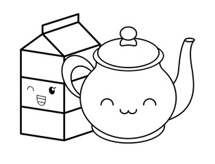 kawaii milk box icon