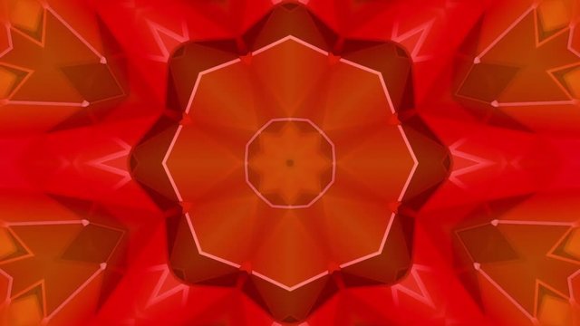 three-dimensional pattern of star figures slowly moving. abstract kaleidoscope background. 3D rendering