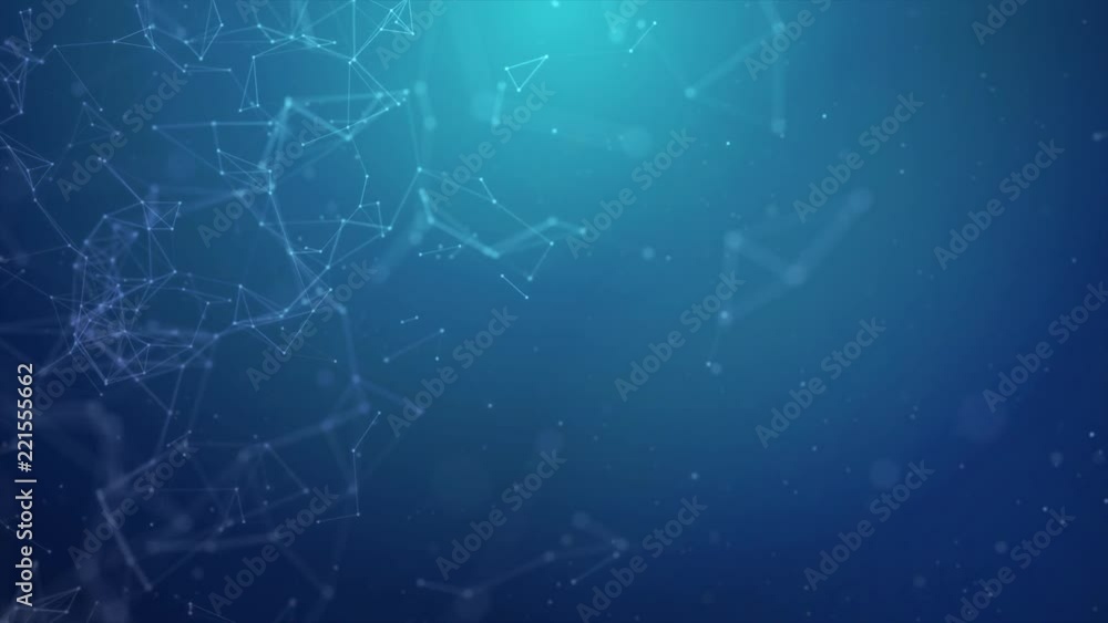 Poster 184. abstract blue connecting innovation dots and line communication concept. internet connections, 