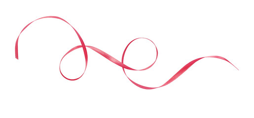 Pink satin waved ribbon