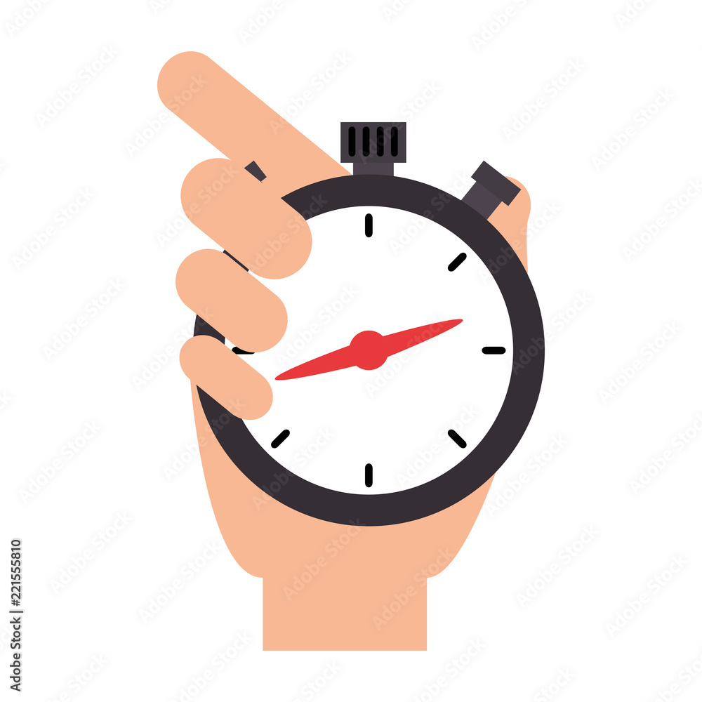 Poster hand with chronometer timer