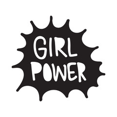 GRL PWR short quote. Girl Power cute hand drawing illustration