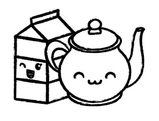 kawaii milk box icon
