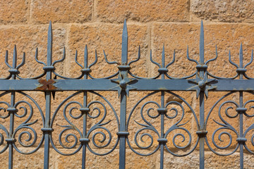 Wrought iron gate with beautiful shapes and ornaments