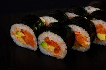 Japanese roll with salmon