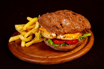 Homemade burher with potato