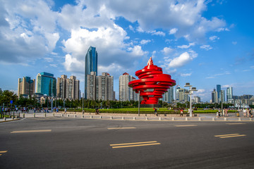 Modern urban architecture landscape in Qingdao..