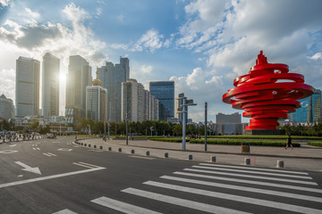 Modern urban architecture landscape in Qingdao..