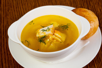Fish soup with salmon