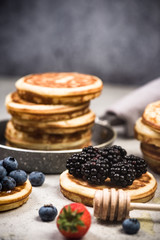 Homemade pancakes brunch