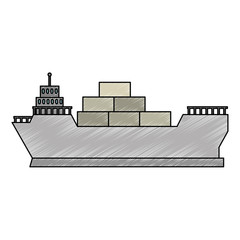 cargo ship isolated icon