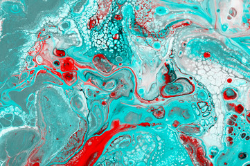 Fluid Art. Abstract colorful background, wallpaper. Mixing  paints. Modern art. Marble texture