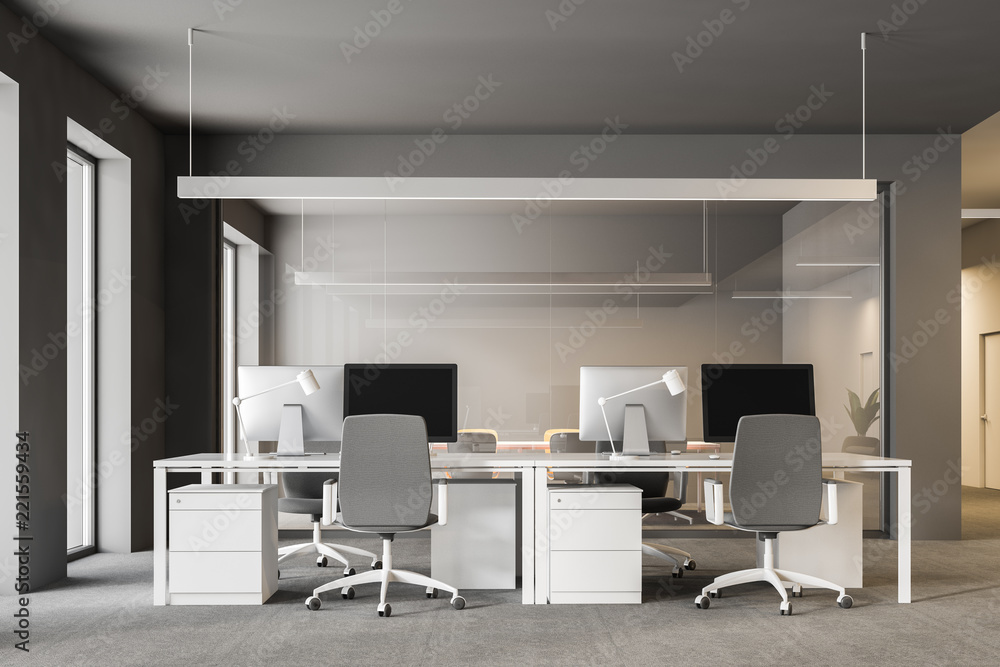 Wall mural modern office interior with boardroom