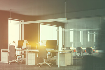 Modern office interior with boardroom, blur