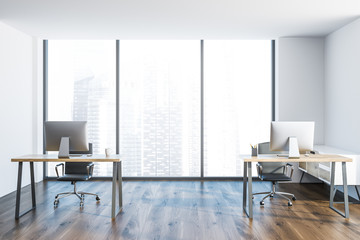 Loft minimalistic office interior, corporation