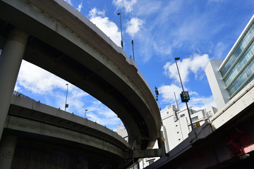 under highway in Tokyo