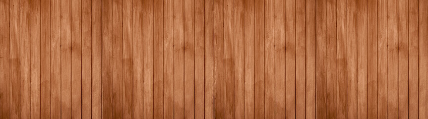 Panorama of old rustic natural grunge brown wood texture free background surface pattern.