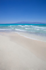 Fototapeta na wymiar White sand beach, Chrissi island in Crete, Greece