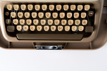 Close up of retro style typewriter in studio