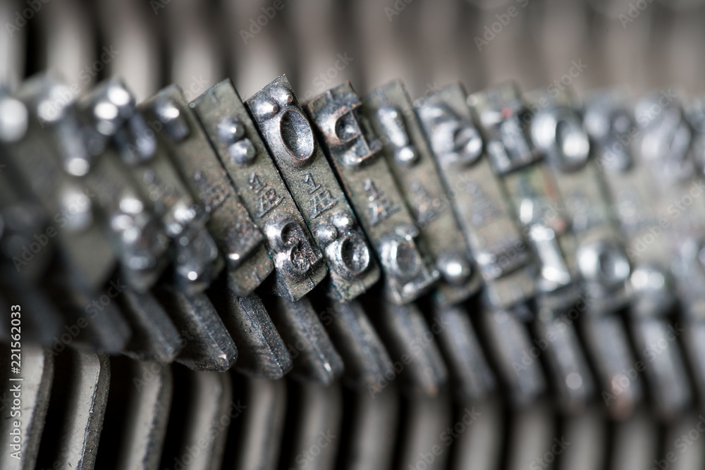 Poster close up of retro style typewriter in studio
