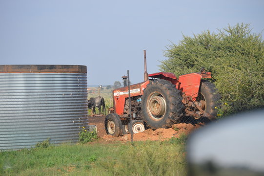 broken tractor